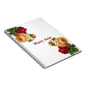 ビューティフル金ゴールド&レッドローゼズホワイト ノートブック (右側)