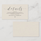 ビューティフル・グレー・ク結婚リームズのWebサイト詳細 エンクロージャーカード (正面/裏面)