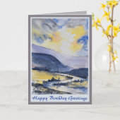 ビューティフル·シーニックマウンテンメンズ誕生日カード カード (黄色い花)