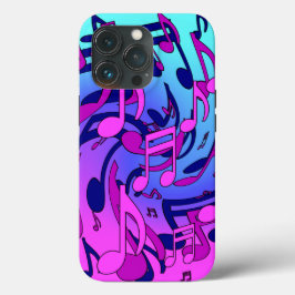 ビューティフル・ミュージック・ミュージカル・パターン ピンク パープル アクア iPhone 13 PROケース