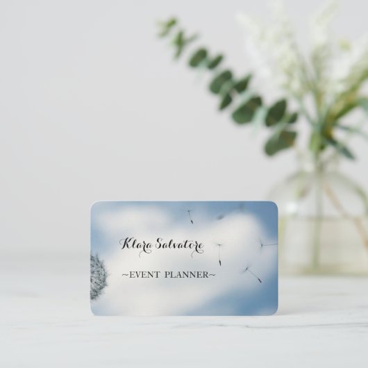 ビューティフ素晴らしルカッコいいトレンディーブルーダンデリオン 名刺 (スタンド正面)