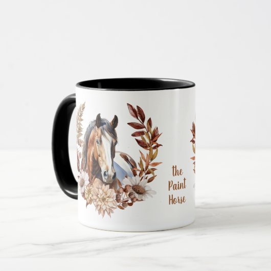 ビューティフ絵を描ォースホース秋リース マグカップ (正面左)