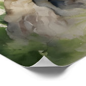 ビューティブルエレガントブルーグリーンピーコックファインアート ポスター (角)