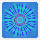 ビューティブル王室のブルーマンダラアートプリント スクエアシール (正面)