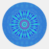ビューティブル王室のブルーマンダラアートプリント ラウンドシール (正面)