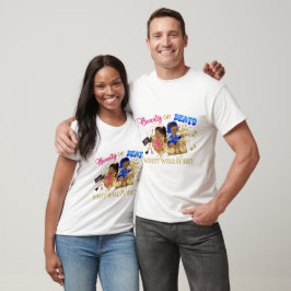 ビューティーオアビーツ ロイヤルブルー ホットピンク 性別お披露目 Tシャツ