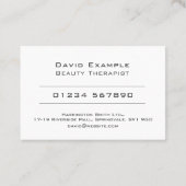 ビューティーセラピスト 名刺 (裏面)