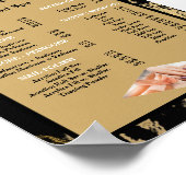 ビューティーネイルサロン 料金表 メニュー ブラックマーブル ポスター (角)