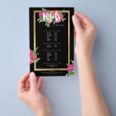 ビューティーフラワーズ ネイルサロン ブラック チラシ (ハンドル)