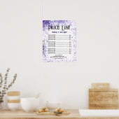 ビューティープロフェッショナル向けパープルスパークル価格リスト ポスター (キッチン)