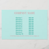 ビューティー SPA ヘア ネイル サロン 水彩 コーラル ミント チラシ (裏面)