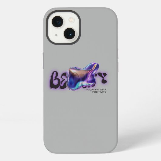 ビューティーiPhoneケース - グレー iPhoneケース (裏面)