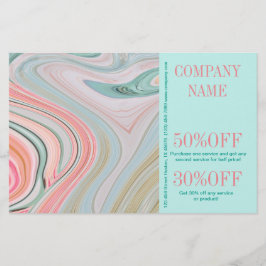 ビューティーSPA ヘア ネイル サロン 水彩 コーラル ミント チラシ