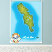 ビュート島の地図 キャンバスプリント (インサイチュ (ウッドフロア))