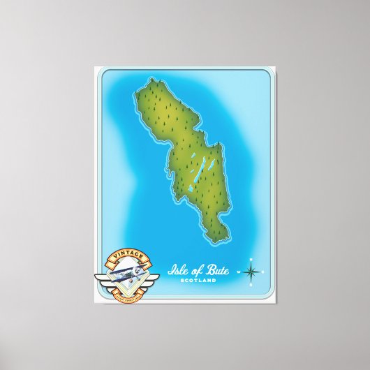 ビュート島の地図 キャンバスプリント (正面)