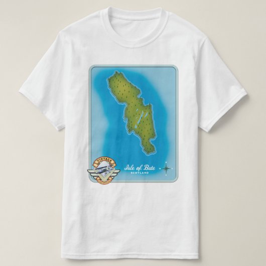 ビュート島の地図 Tシャツ (デザイン正面)