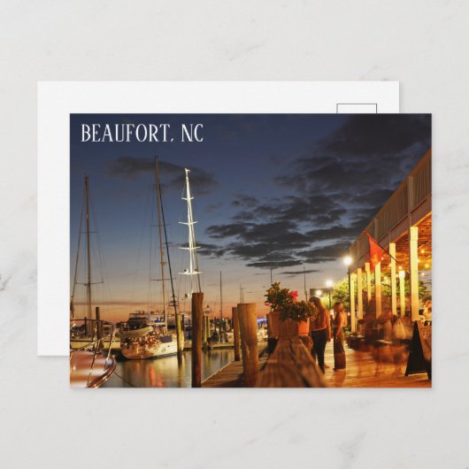 ビューフォートノースカロライナのウォーターフロントトラベル ポストカード (正面/裏面)