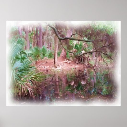 ビューフォートバイザビーチ油彩画デジタルアート ポスター (正面)