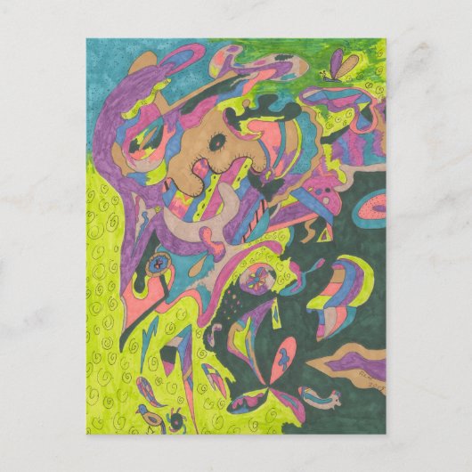 ビューホールド、オリジナル抽象芸術 ポストカード (正面)
