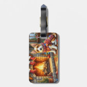 ビューワーテリアのクリスマスストーブ ラゲッジタグ (裏面縦)