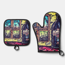 ビュー付きワイン 鍋つかみ&鍋敷きセット