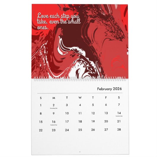 ビヨンドザキャンバスオリジナル抽象芸術アート カレンダー (2月 2026)