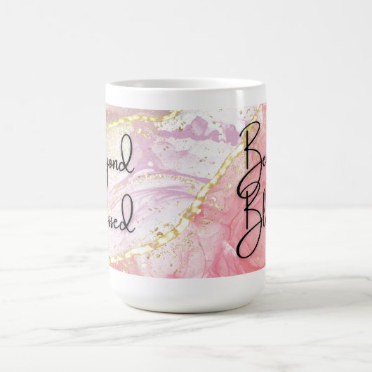 ビヨンドピ賛美ンク金ゴールド大理石15ozマグカップ コーヒーマグカップ (中央)