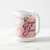 ビヨンドピ賛美ンク金ゴールド大理石15ozマグカップ コーヒーマグカップ (正面右)