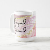 ビヨンドピ賛美ンク金ゴールド大理石15ozマグカップ コーヒーマグカップ (正面左)