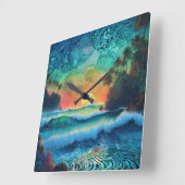 ビヨンドブルースシースケープ スクエア壁時計 (傾斜)