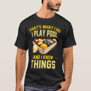 ビラおもしろいードシャ男性へツ8ボールプールビリヤード Tシャツ
