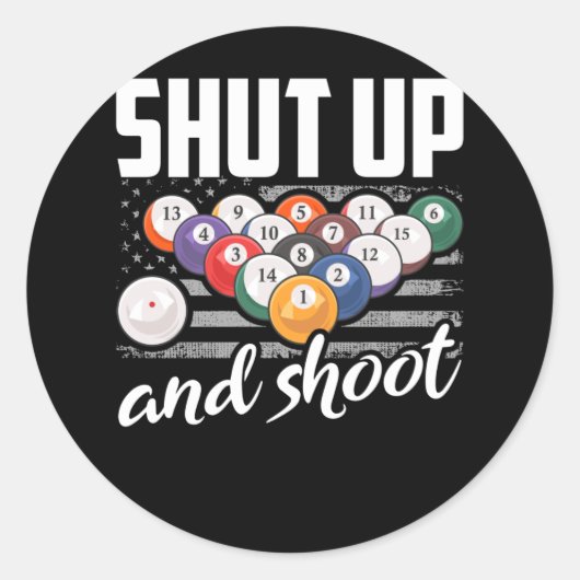 ビラおもしろいード選手引用文ビリヤード皮肉 ラウンドシール (正面)