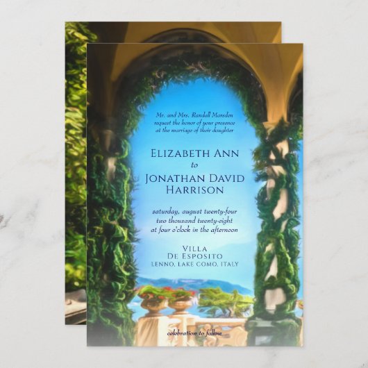 ビラエレガントイタリアンアーチデスティネーションウェディング 招待状 (正面/裏面)