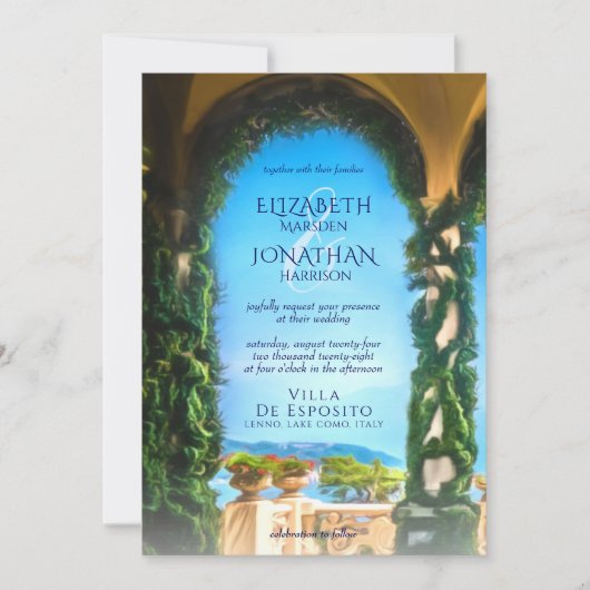 ビラエレガントイタリアンアーチデスティネーションウェディング 招待状 (正面)