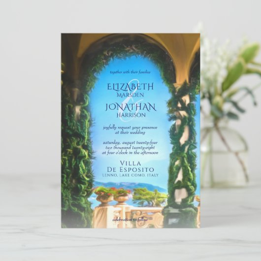 ビラエレガントイタリアンアーチデスティネーションウェディング 招待状 (スタンド正面)