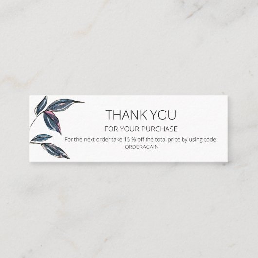 ビラエレガントイモダンロゴありがとう名刺 スキニー名刺 (正面)