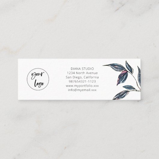 ビラエレガントイモダンロゴありがとう名刺 スキニー名刺 (裏面)