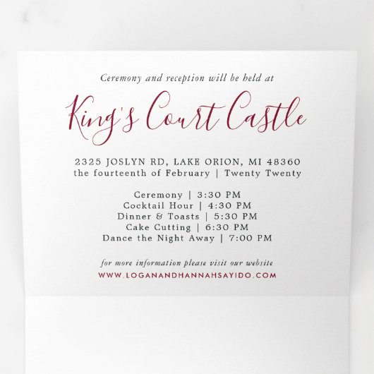 ビラエレガントス結婚詳細トリフォールド招待状 三つ折り招待状 (内部最初)