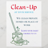 ビラカスタマイズー – クリーニングサービス チラシ (裏面)