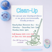 ビラカスタマイズー – クリーニングサービス チラシ (シングル)