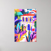 ビラカラフルイン地中海のフォヴィストスタイル キャンバスプリント (正面)