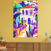 ビラカラフルイン地中海のフォヴィストスタイル キャンバスプリント (インサイチュ (リビング))