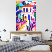 ビラカラフルイン地中海のフォヴィストスタイル キャンバスプリント (インサイチュ (寝室))