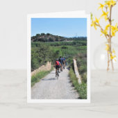 ビラマルシャントのサイクリストのポートレート、バレンシア、スペイン語 カード (黄色い花)