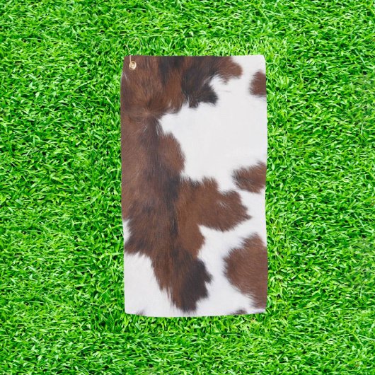 ビラモース茶色の牛プリントゴルフボール ゴルフタオル