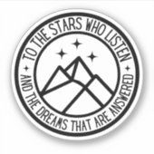 ビラリスナイトコート聞を行う星へのACOTAR シール (正面)