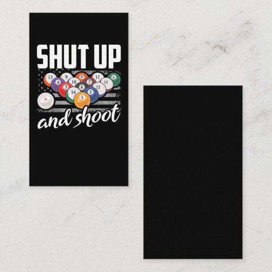 ビラーおもしろいドプレーヤー引用文ビリヤード皮肉 名刺 (正面/裏面)