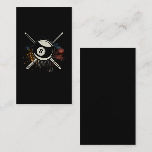 ビラーカラフルドキュープールエイトボールビラード 名刺 (正面/裏面)