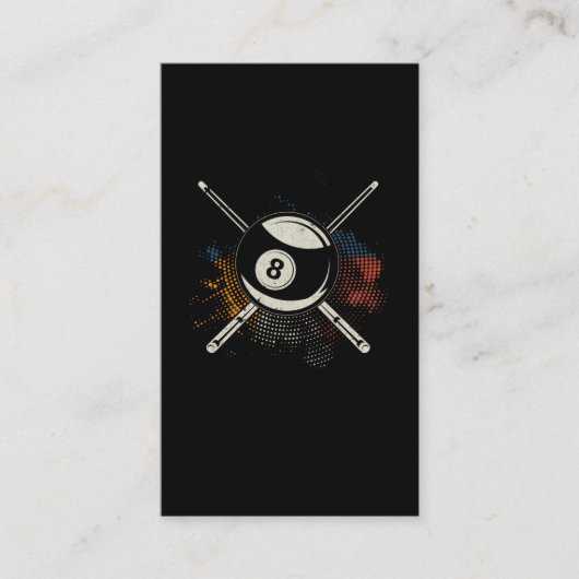 ビラーカラフルドキュープールエイトボールビラード 名刺 (正面)