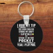 ビリおもしろいヤードのキューボールで先をこする キーホルダー (正面)